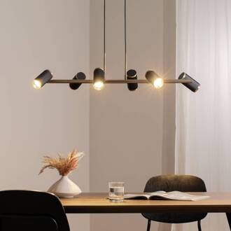 Hanglamp Lumen zwart/goud antiek lengte 86 cm 6-lamps metaal zwart, goud antiek