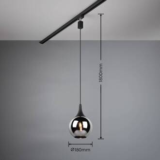 Hanglamp LUMINA voor DUOline, zwart/chroomkleurig matzwart, verchroomd