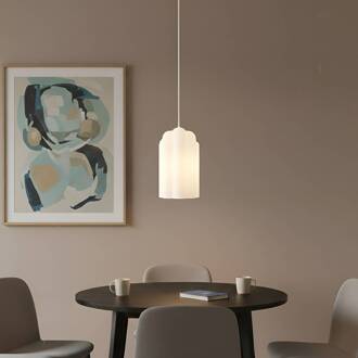 hanglamp Lunja, wit, glas, 1-lamp, E27