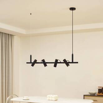 hanglamp Lysias, zwart, metaal, lengte 120cm