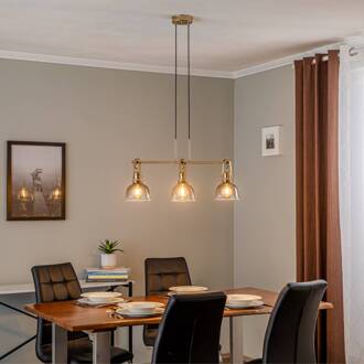 Hanglamp Mago, goud, 3-lamps goud, rookgrijs