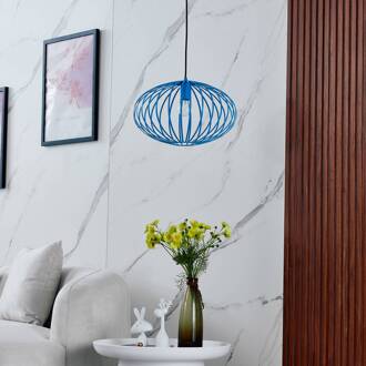 hanglamp Maivi, blauw, 40 cm, ijzer, kooi