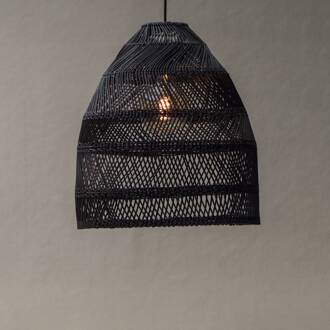 Hanglamp Maja, rotan, zwart, Ø 45 cm