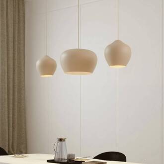 hanglamp Malisa, beige, 3-lamps, metaal, 90 cm beige, wit