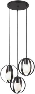 Hanglamp Malou, 3-lamps zwart
