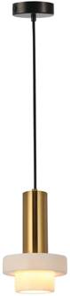 Hanglamp Marble, halve kap wit, goud, zwart
