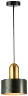 Hanglamp Marble, hele kap, donkergroen donkergroen, goud, zwart