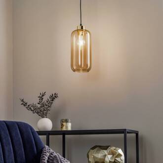 Hanglamp Marco Green, 1-lamp, bruin bruin, zwart, goud