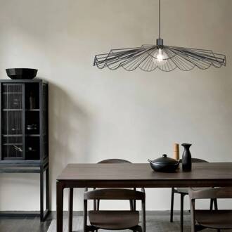 Hanglamp Margarita, Ø 80 cm, zwart, E27, metaal