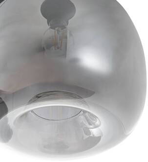 hanglamp Marla, 6-lamps, glas, rookgrijs rookgrijs, zwart