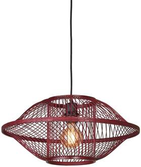 Hanglamp Maui bamboe/kap  burgundy, S