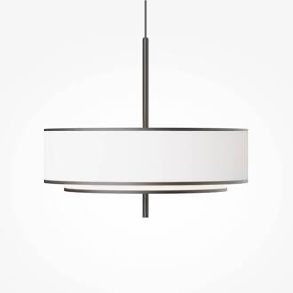 Hanglamp Maytoni Bergamo, wit/zwart, Ø 50 cm, linnen wit, zwart