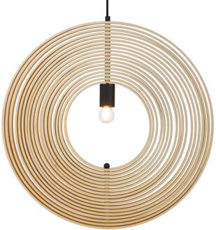 Hanglamp Maytoni Roots, bolvorm, Ø 60 cm, hout/zwart licht hout, zwart