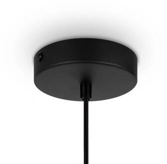 Hanglamp Maytoni Roots, Ø 25 cm, hoogte 29 cm, hout/zwart licht hout, zwart