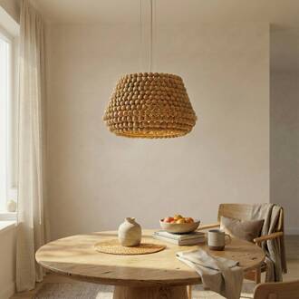 hanglamp Melori, hout, naturelkleurig, Ø 51 cm, E27 natuurlijke kleur, zwart