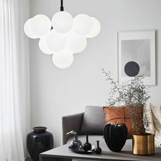 Hanglamp Merlot van glas, zwart/wit zwart, wit