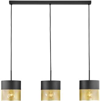 Hanglamp Mesh E27 3-lamps hoog, zwart/goud zwart, goud