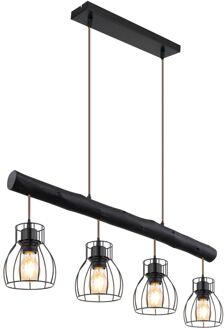 Hanglamp Mina Metaal Zwart 4x E27