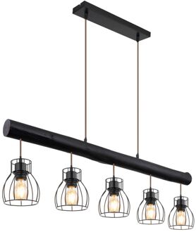 Hanglamp Mina Metaal Zwart 5x E27