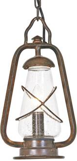 Hanglamp MINERS in de stijl van mijnbouwlampen antiek-brons, transparant