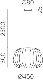 Hanglamp Mirta, kap van acrylstaven, wit, Ø 45 cm