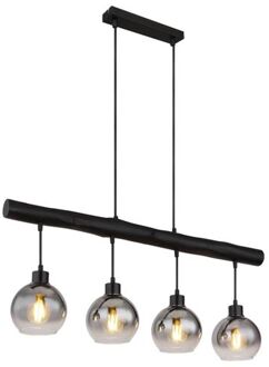 Hanglamp Moitas Metaal Zwart 4x E27