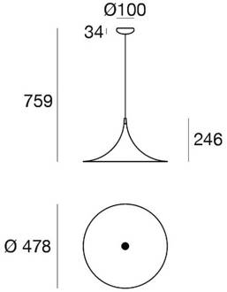 Hanglamp Morgana, zwart/nikkel, metaal, Ø 48 cm, E27 zwart, nikkel