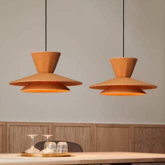 hanglamp Morphic, geel, vilt, Ø 50 cm