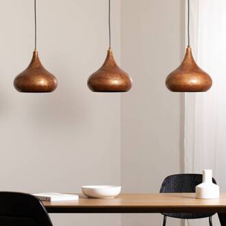 Hanglamp Muba, oud messing, lengte 120 cm, metaal oud messing, zwart