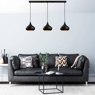 Hanglamp Muba, zwart, lengte 120 cm, metaal