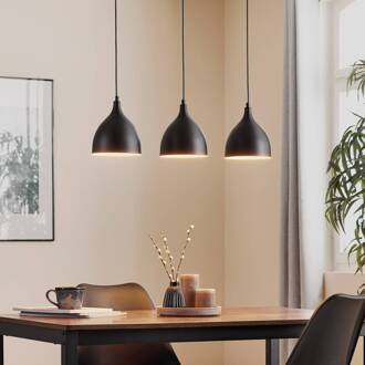 Hanglamp Nanu, zwart, roestvrij staal, 3-lamps
