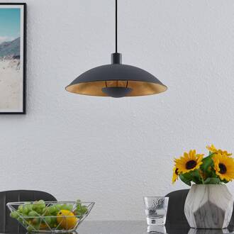 hanglamp Narisara, Ø 40 cm, E27, zwart-goud zwart, goud