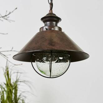Hanglamp Nautica in antieke look, 26 cm roestbruin, transparant