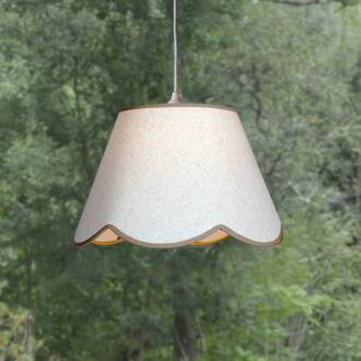 Hanglamp Nell, beige, Ø 35 cm, E27, stof wit, beige