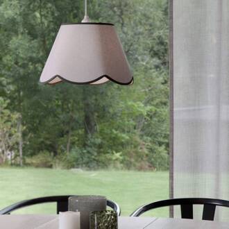 Hanglamp Nell, mosgroen, Ø 35 cm, E27, stof wit, groen