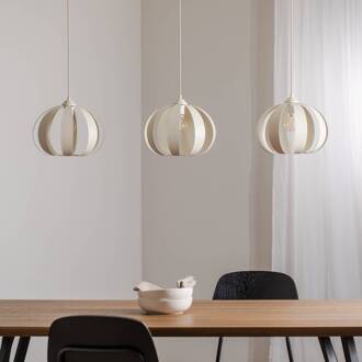 Hanglamp Newton, 3-lamps, zandkleurig, metaal
