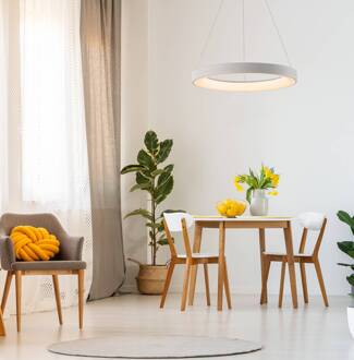 Hanglamp Niseko II, afstandsbediening, Ø 38 cm, wit