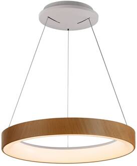 Hanglamp Niseko II, afstandsbediening, Ø 38cm houtkleurig