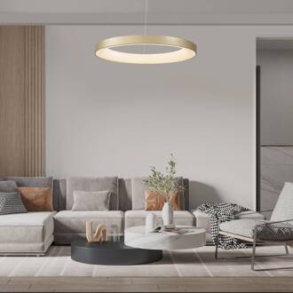 Hanglamp Niseko II, afstandsbediening, Ø 50cm goudkleurig