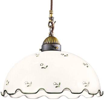 Hanglamp Nonna millefleurs Ø 30 cm 1-lamp groen wit, oudmessing, groen