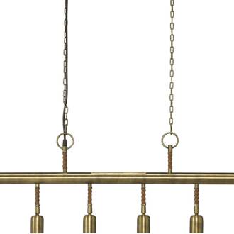 hanglamp Nora, 4-lamps, metaal, antiek messing