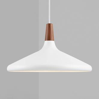 Hanglamp Nori Ø 39 cm, wit wit, donker hout