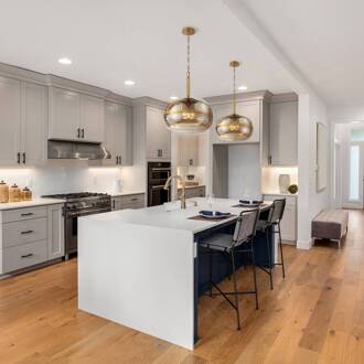 Hanglamp NOTTINGHAM, antiek messing, Ø 51 cm, glas/metaal