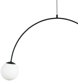 Hanglamp Nova, glas/metaal, zwart/wit, 2-lamps zwart, wit
