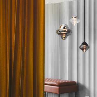 Hanglamp Nutty XL, rookgrijs / chroomkleurig, Ø 30 cm rookgrijs, chroom