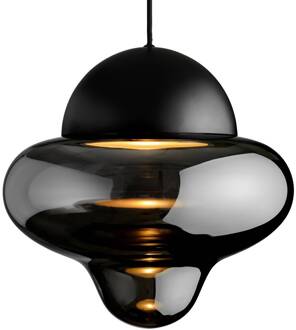 Hanglamp Nutty XL, rookgrijs / zwart, Ø 30 cm rookgrijs, zwart