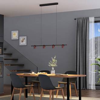 hanglamp Nuun PD, zwart/koffiebruin, 4-lamps. zwart, koffiebruin