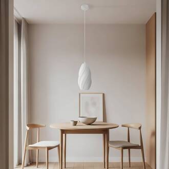 hanglamp Nuvia, Ø 15,5 cm, wit, 3D-print