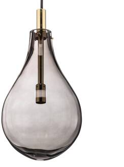 Hanglamp Oaza, 1-lamp, rookgrijs/zwart rookgrijs-transparant, zwart