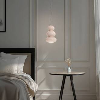 Hanglamp Oman, glanzend grijs, glas, Ø 14 cm kasjmiergrijs